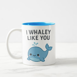 Ich whaley like you - Niedlich Whale Pub Zweifarbige Tasse