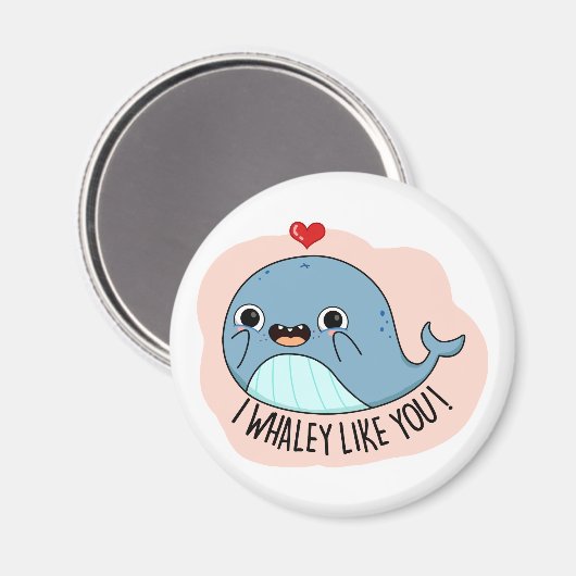 Ich whaley wie YOu Funny Whale Pun Magnet (Vorderseite/Rückseite)