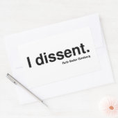 Ich widerspreche. Ruth Bader Ginsburg Rechteckiger Aufkleber (Umschlag)