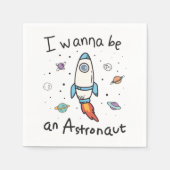 Ich will Astronaut-Cartoon werden Serviette (Vorderseite)