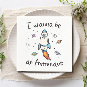 Ich will Astronaut-Cartoon werden Serviette