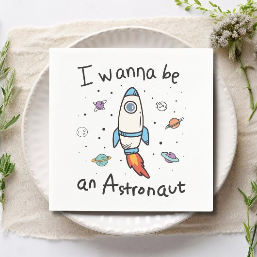 Ich will Astronaut-Cartoon werden Serviette