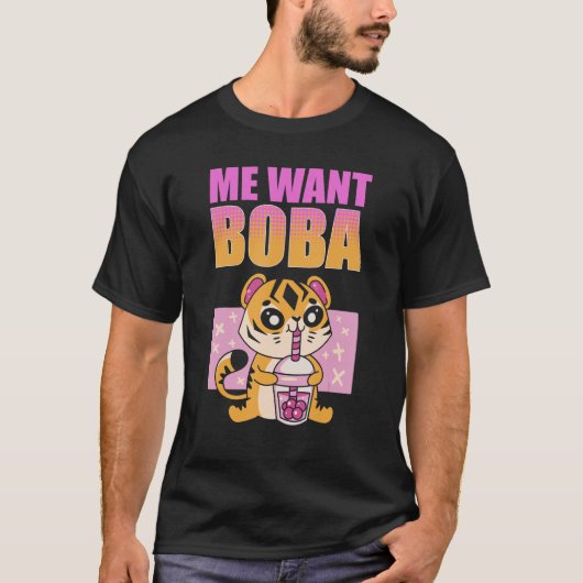 Ich will Boba Matcha Eistee Bubble Tea T-Shirt (Vorderseite)