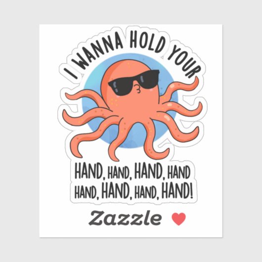 Ich will deinen Hand-Funny-Octopus-Pub halten Aufkleber (Blatt)