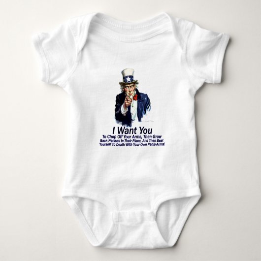 Ich will dich: Dir die Arme abhacken Baby Strampler (Vorderseite)