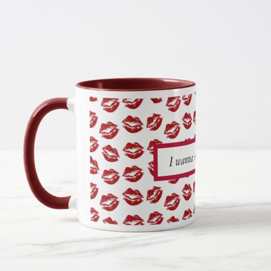 Ich will dich über Lipstick Kiss Tasse küssen (Links)