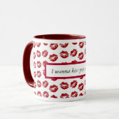 Ich will dich über Lipstick Kiss Tasse küssen (Vorderseite Links)