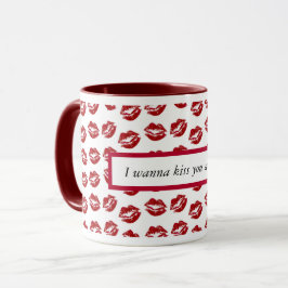 Ich will dich über Lipstick Kiss Tasse küssen