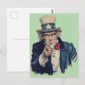 Ich will dich | Uncle Sam Werbeplakat US Army Postkarte (Vorne/Hinten)