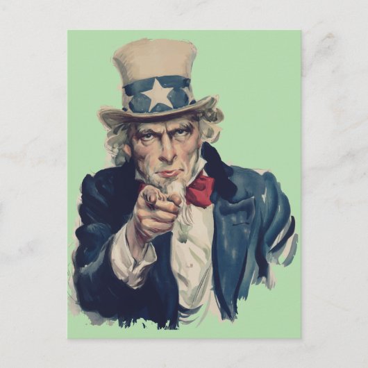 Ich will dich | Uncle Sam Werbeplakat US Army Postkarte (Vorderseite)
