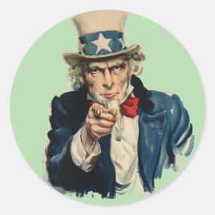 Ich will dich Uncle Sam Werbeplakat US Army Runder Aufkleber