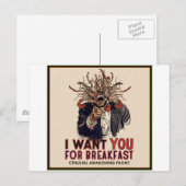 Ich will dich zum Frühstück Postkarte (Vorne/Hinten)