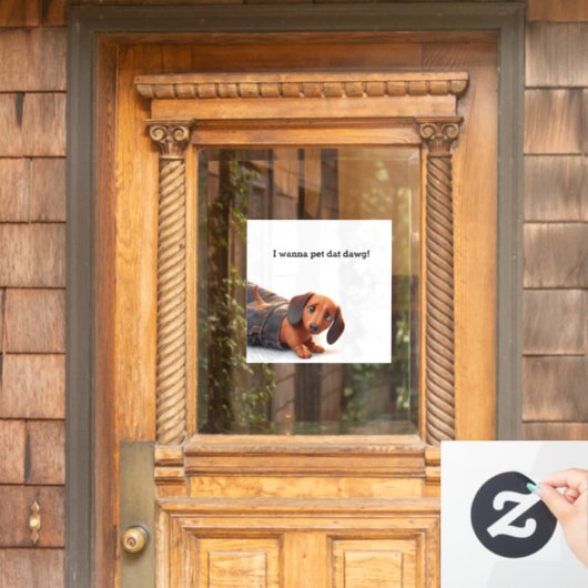 Ich will diesen Hund essen Fensteraufkleber (Haustür)