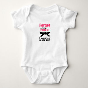 Ich will ein schwarzer Gürtel Karate Tae Kwon Do Baby Strampler