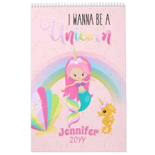 Ich will eine einsame, rosa Goldmädchen sein Kalender (Titelbild)
