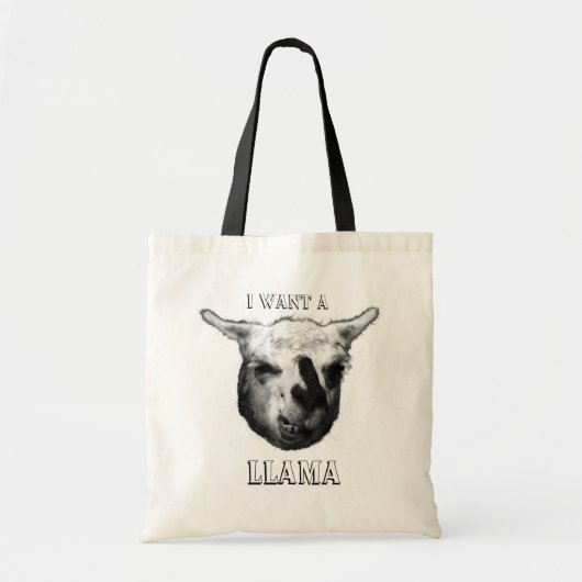 ich will eine Lamatasche Tragetasche (Vorne)