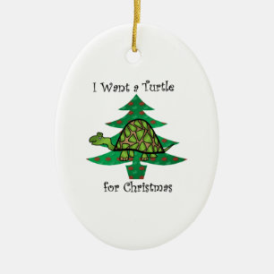 Ich will eine Schildkröte für Weihnachten Keramikornament