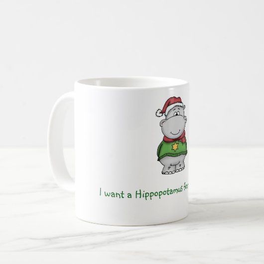 Ich will einen Hippopotamus für Weihnachten - Kaffeetasse (Vorderseite Links)