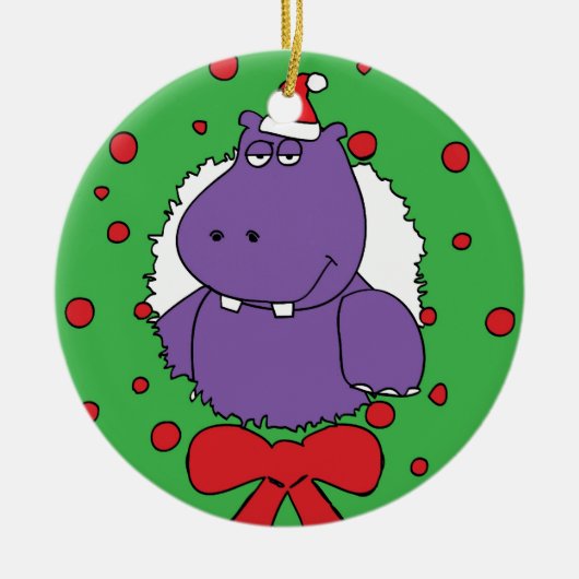 Ich will einen Hippopotamus für Weihnachten Keramikornament (Vorne)