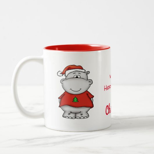 Ich will einen Hippopotamus für Weihnachten - Zweifarbige Tasse (Links)