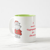 Ich will einen Hippopotamus für Weihnachten Zweifarbige Tasse (Vorderseite Links)