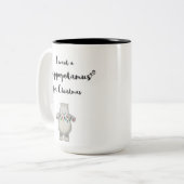 Ich will einen Hippopotamus für Weihnachten - Zweifarbige Tasse (Vorderseite Links)
