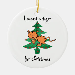 Ich will einen Tiger für Weihnachtsverzierung Keramik Ornament