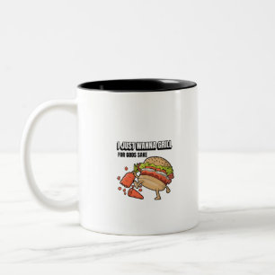 Ich Will Einfach Nur Grillen Um Gottes Willen Zweifarbige Tasse