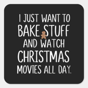 Ich will einfach nur Sachen backen und Weihnachtsf Quadratischer Aufkleber