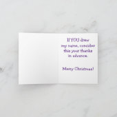 "ICH WILL (FOTO DES FLUSSPFERDS) FÜR WEIHNACHTEN " (Innenseite)