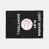 Ich will gerade Basketball spielen Fleecedecke (Vorderseite (Horizontal))