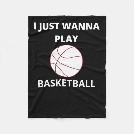Ich will gerade Basketball spielen Fleecedecke (Vorderseite)