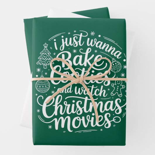 Ich will gerade Cookies backen Weihnachtsfilme ans Geschenkpapier Set (Beispiel)