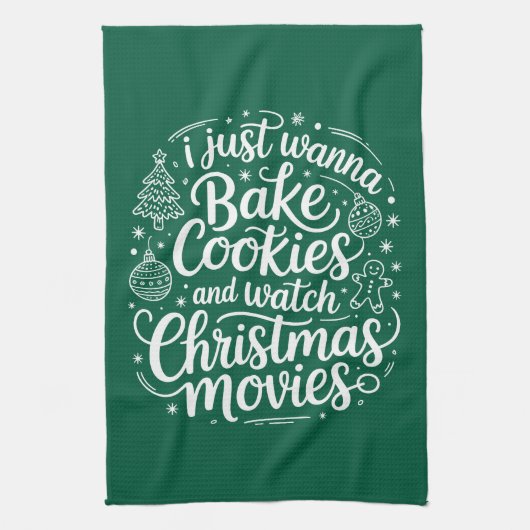 Ich will gerade Cookies backen Weihnachtsfilme ans Geschirrtuch (Vertikal)