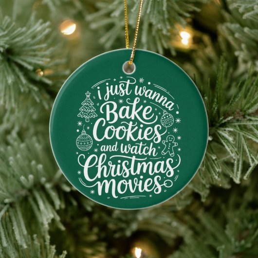 Ich will gerade Cookies backen Weihnachtsfilme ans Keramik Ornament (Baum)