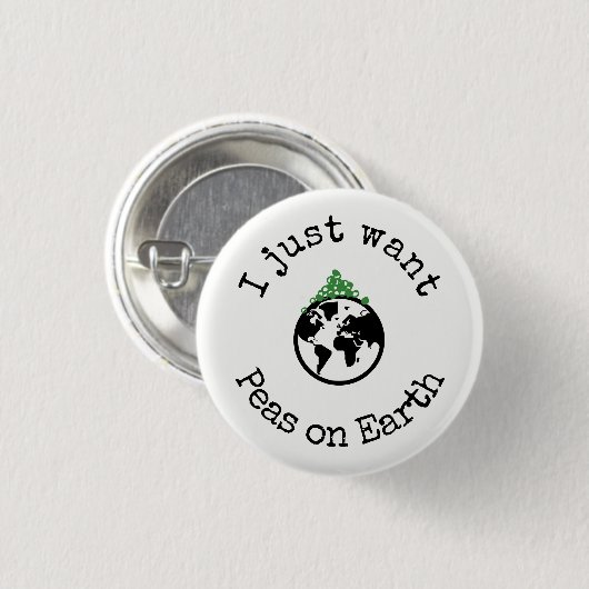 Ich will gerade Erbsen auf Erdknopf Button (Vorne & Hinten)