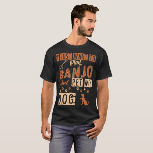 Ich will gerade, um Banjo zu spielen und Pet mein T-Shirt