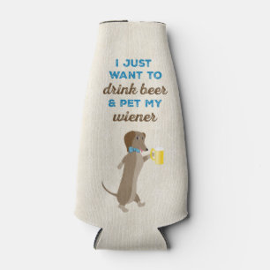 Ich will gerade, um Bier zu trinken u. pet meine Flaschenkühler