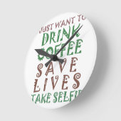 Ich will gerade, um Kaffee zu trinken rette die Runde Wanduhr (Winkel)