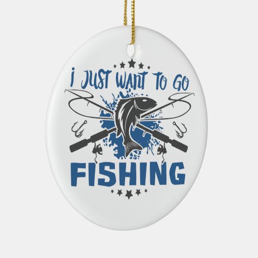 Ich will gerade, um zu fischen zu gehen keramikornament (Rechts)