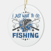 Ich will gerade, um zu fischen zu gehen keramikornament (Links)