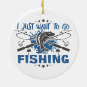 Ich will gerade, um zu fischen zu gehen keramikornament (Hinten)