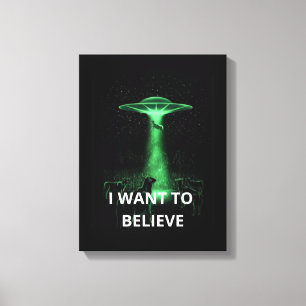 Ich will glauben, Retro-Film 90er, Alien UFO Leinwanddruck