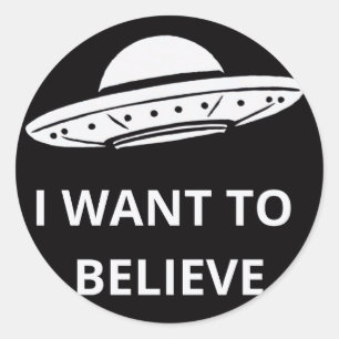 Ich will glauben, Retro-Film 90er, Alien UFO Runder Aufkleber
