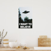 Ich will glauben UFO Alien Entführungsplakat Poster (Küche)