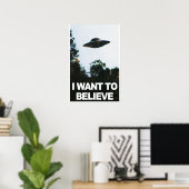 Ich will glauben UFO Alien Entführungsplakat Poster (Heimbüro)