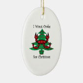 Ich will Krabben für Weihnachten Keramikornament (Rechts)