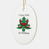 Ich will Krabben für Weihnachten Keramikornament (Links)