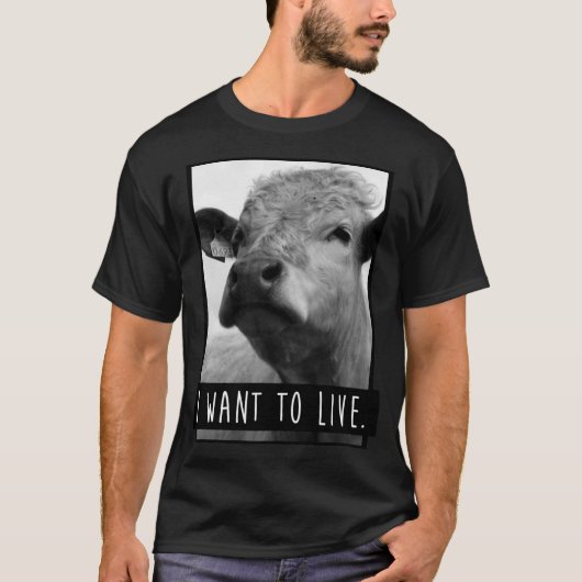 Ich will lustige Kuh leben T-Shirt (Vorderseite)