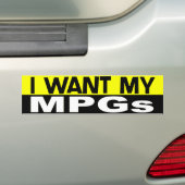Ich will meinen MPGs Autoaufkleber (Auf Auto)